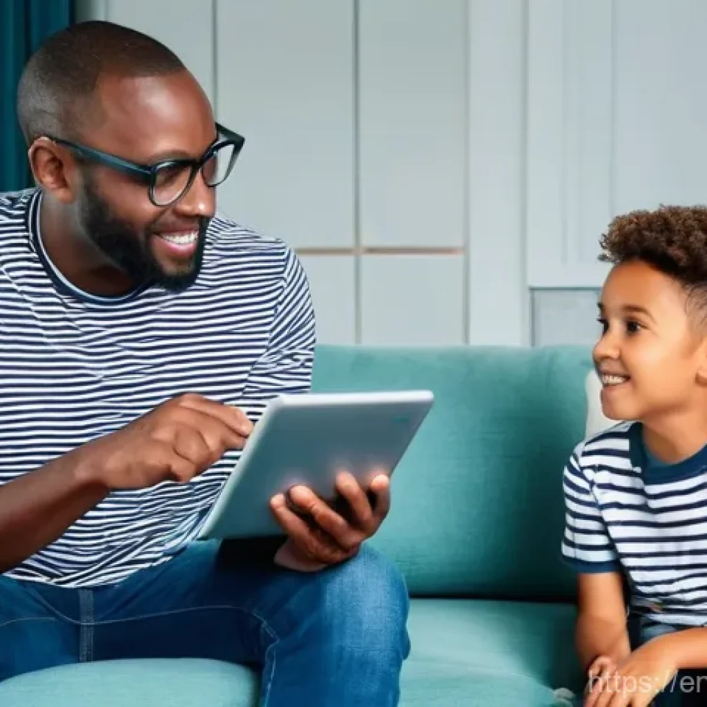 부모교육 프로그램 추천 - **Prompt for Digital Citizenship and Media Literacy:**
    "A heartwarming, brightly lit scene in a ...