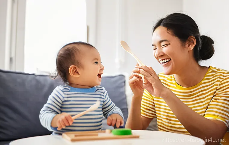 아기 손동작 노래 추천 - **Prompt:** A vibrant and playful scene featuring a toddler, around 18-24 months old, and a caregive...