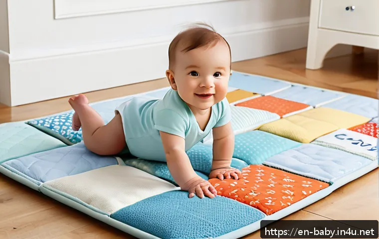 아기 놀이매트 추천 - A cozy baby play area featuring a foldable memory foam mat with a soft organic cotton cover, designe...